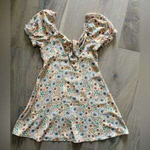 Xsmall Altair’d State Floral Yellow Puff Sleeve Dress